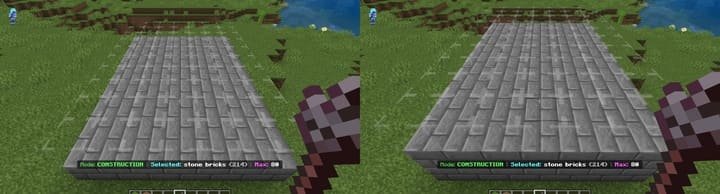 Мгновенное создание стены с помощью строительной палки в Minecraft PE (Bedrock)