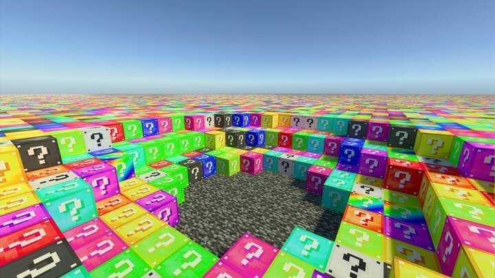 Бесконечный плоский мир из лаки-блоков в Майнкрафт ПЕ (Бедрок)