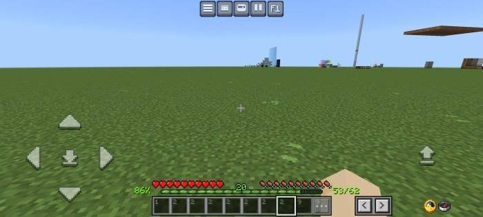 Инвентарь HUD и селектор хотбара на экране в Minecraft PE (Bedrock)