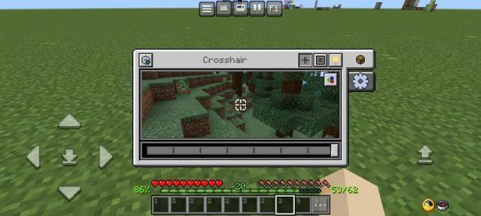 Различные варианты прицелов и хотбаров в Майнкрафт ПЕ (Бедрок)