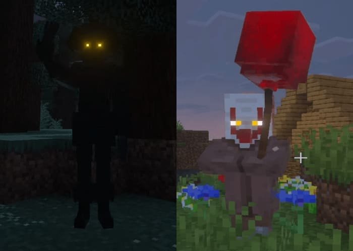 Встреча с Наблюдателем Пеннивайзом в ночи в Minecraft PE (Bedrock)