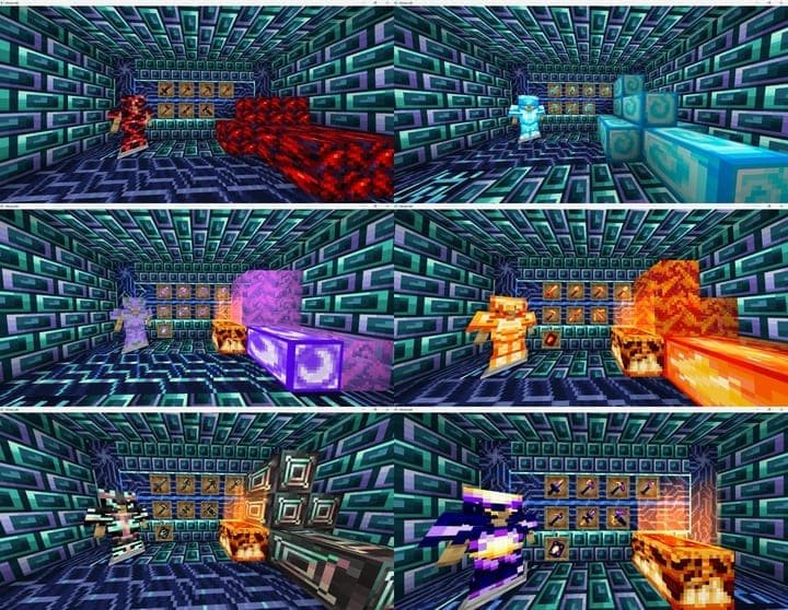 Разнообразие нового оружия, брони и предметов в Minecraft PE (Bedrock)