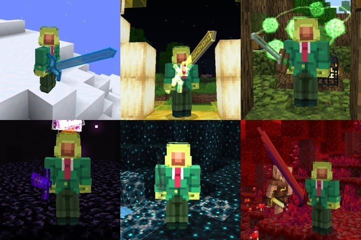 Обзор коллекции магических мечей в инвентаре в Майнкрафт ПЕ (Бедрок)
