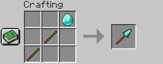 Копье в майнкрафт бедрок