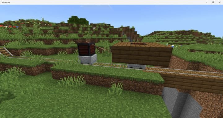 Движущийся поезд в Майнкрафт ПЕ (Бедрок)