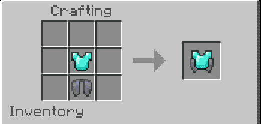 Рецепт крафта бронированных элитр в верстаке Minecraft PE (Bedrock)