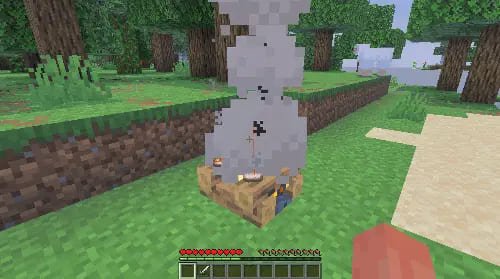 Приготовление рыбного филе на костре в Майнкрафт ПЕ (Бедрок)