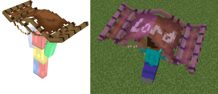 Полет на планере в Minecraft PE (Bedrock)