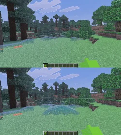 Использование водяных бомбочек в Minecraft PE (Bedrock)