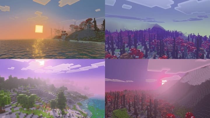 Фэнтезийный пейзаж с шейдерами Velora Visuals в Майнкрафт ПЕ (Бедрок)