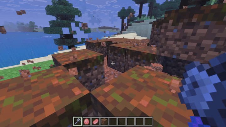 Визуальные эффекты при ударе молотом в Майнкрафт ПЕ (Бедрок)