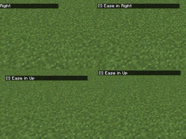 Стили анимации чата Ease Right и Ease Up в Minecraft PE (Bedrock)