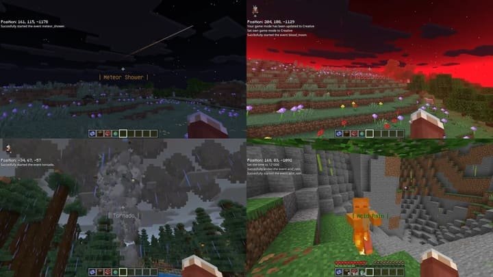 Торнадо и кислотный дождь в Minecraft PE (Bedrock)