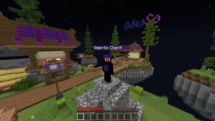 Модули геймплея и утилит OderSo Client в Minecraft PE (Bedrock)