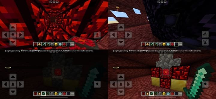 Активированный адский реактор и комната из незерака в Minecraft PE (Bedrock)