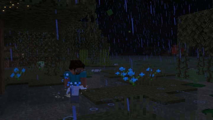 Следы, брызги воды и эффекты движения в Minecraft PE (Bedrock)