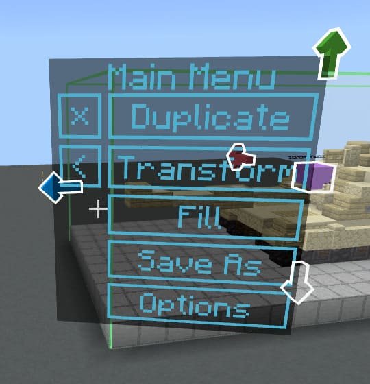 Голографическое меню и инструменты редактора в Майнкрафт ПЕ (Бедрок)