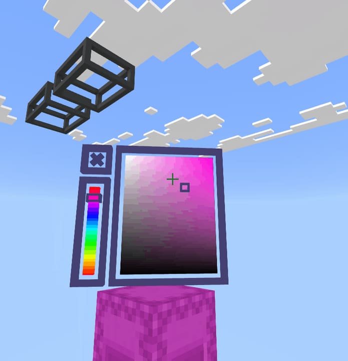 Визуальное меню выбора цвета блока в Майнкрафт ПЕ (Бедрок)