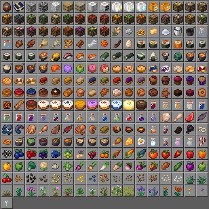 Множество новых блюд из мода Много новой еды в Minecraft PE (Bedrock)