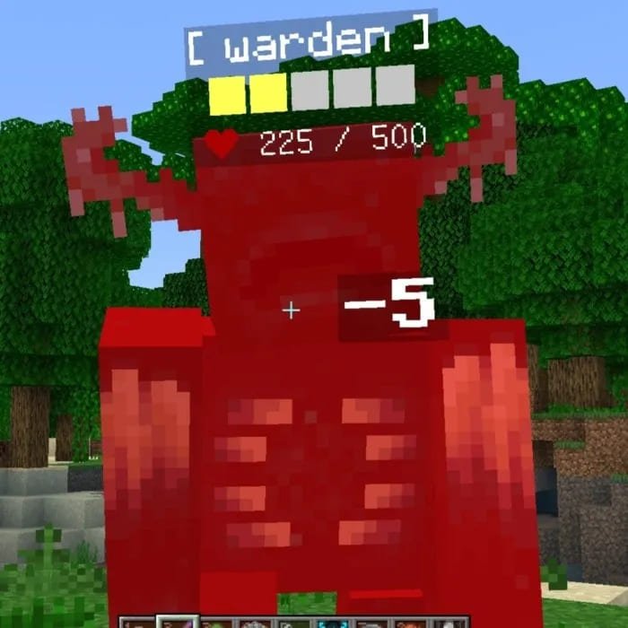 Всплывающие цифры урона и полоска здоровья в Майнкрафт ПЕ (Бедрок)