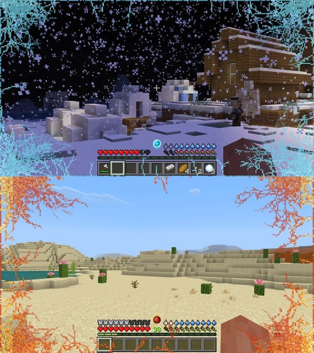 Интерфейс состояний температуры в Майнкрафт ПЕ (Бедрок)