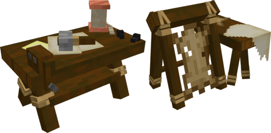 Новый верстак и стойка для дубления в Minecraft PE (Bedrock)