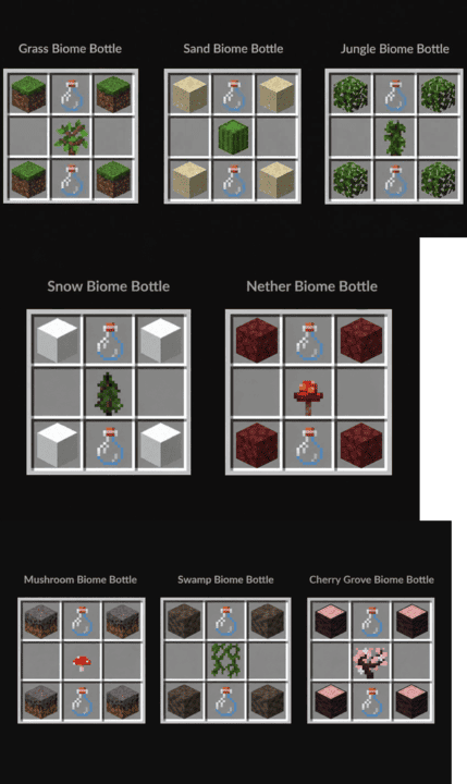 Рецепты крафта зелий биомов (Biome Brews) в Minecraft PE (Bedrock)
