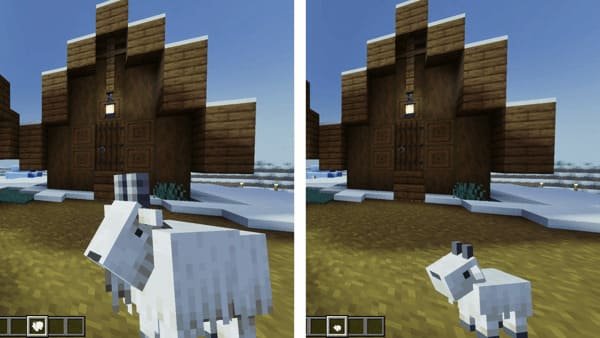 Как подобрать моба в инвентарь в Minecraft PE (Bedrock)