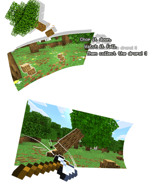 Реалистичное падение дерева в лесу Minecraft PE (Bedrock)
