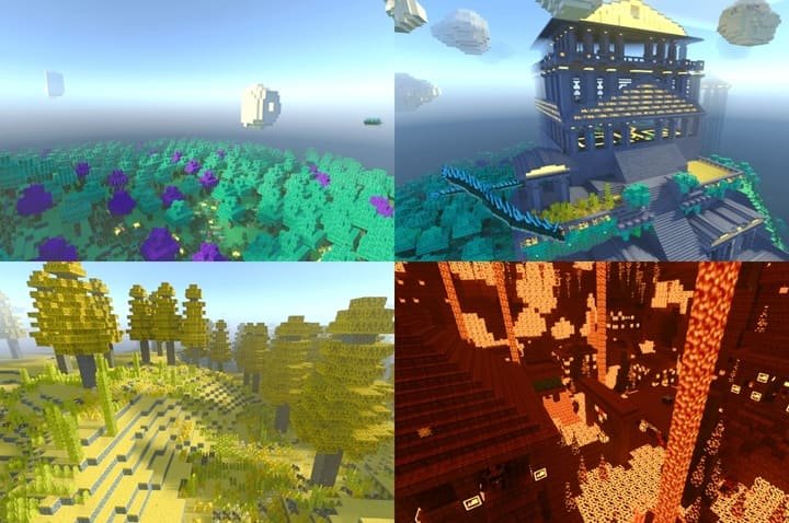 Новые мобы и биомы измерения Ethercraft в Minecraft PE (Bedrock)