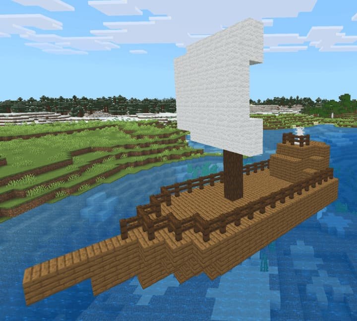 Управляемый корабль из мода Железные технологии в Minecraft PE (Bedrock)