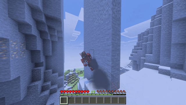 Бег по стене из мода Стать Ниндзя для Minecraft PE (Bedrock)