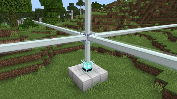 Луч маяка разделён на несколько направлений в моде Луч маяка для Minecraft PE (Bedrock)